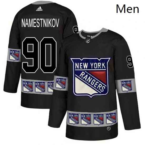 Mens Adidas New York Rangers 90 Vladislav Namestnikov Authentic Black Team Logo Fashion NHL Jerse